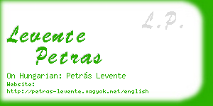 levente petras business card